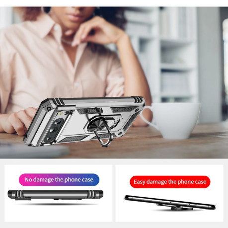 Протиударний чохол HMC 360 Degree Rotating Holder для Google Pixel 8 Pro - сріблястий