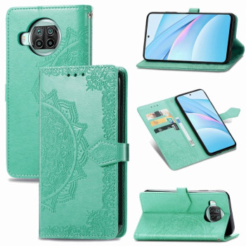 Чехол-книжка Mandala Embossing на Xiaomi Mi 10T Lite - зеленый