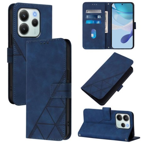 Чохол-книжка Crossbody 3D Embossed Flip Leather Xiaomi Redmi Note 14 4G 164.48mm - синій