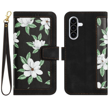 Чохол-книжка Floral Pattern Leather для Samsung Galaxy A36 - чорний
