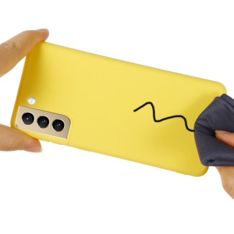 Силиконовый чехол Solid Color Liquid Silicone на Samsung Galaxy S21 FE - желтый