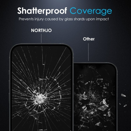 Захисне скло NORTHJO Matte Silkscreen Anti-Fingerprint Tempered Glass для iPhone 16 Plus - чорне