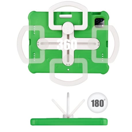 Противоударный чехол Shield 360 Rotation Handle EVA Shockproof для iPad Pro 11 2024 - зеленый