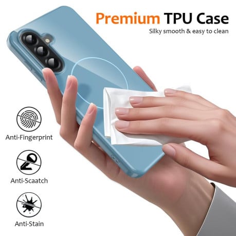 Чохол Glossy TPU Shockproof з MagSafe на Samsung Galaxy A17 5G/4G - синій