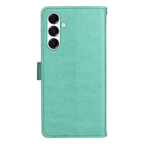 Чехол-книжка Cat Embossing Pattern на Samsung Galaxy A26 5G - зеленый