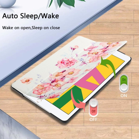 Чехол-книжка Silk Texture Colored Drawing Pattern для iPad 10.2 2021/2020/2019 - Camellia