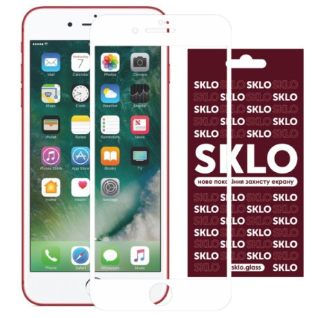 Защитное стекло SKLO 3D full glue для Apple iPhone 7/8 Plus - белое