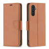 Чохол-книжка Litchi Texture Pure Color на Samsung Galaxy A24 4G - коричневий