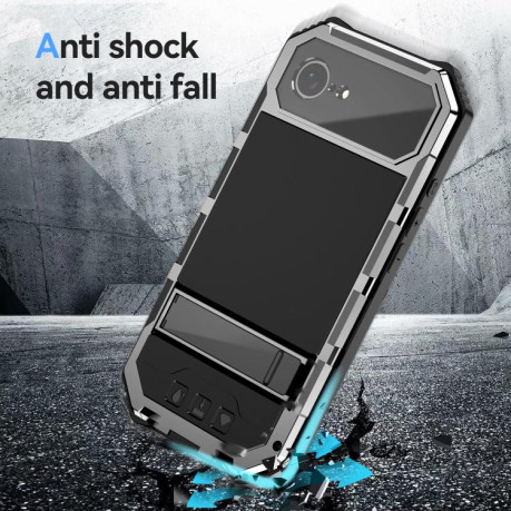 Противоударный чехол R-JUST Life Waterproof для iPhone 16e - серебристый