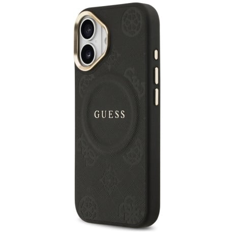 Оригинальный чехол Guess Peony Hot Stamp с MagSafe на iPhone 17 - Black