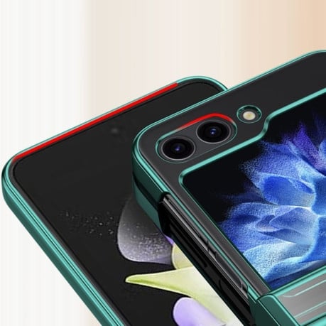 Противоударный чехол 6D Electroplating Full Coverage  для Samsung Galaxy  Flip 6 - зеленый