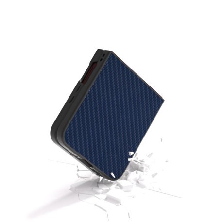 Ударозащитный чехол Carbon Fiber Texture Protective на Motorola Razr 60 Ultra - синій