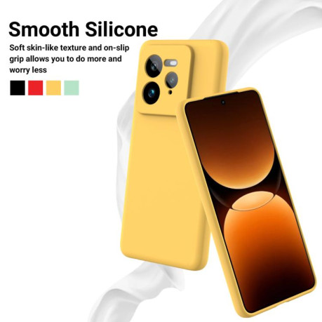 Силиконовый чехол Solid Color Liquid Silicone на Realme GT 7 Pro - желтый