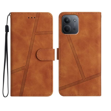 Чехол-книжка Stitching Skin Feel на Xiaomi Redmi 15C 5G / 4G EU 173mm - коричневый
