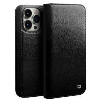 Шкіряний чохол-книжка QIALINO Classic Case для iPhone 14 Pro Max - чорний