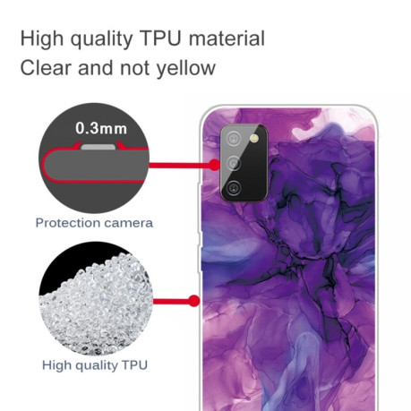 Противоударный чехол Marble Pattern для Samsung Galaxy A02s - Abstract Purple