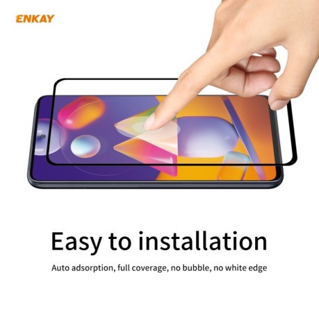 3d защитное стекло ENKAY Hat-Prince Full Glue 0.26mm 9H на Samsung Galaxy M31s -черное