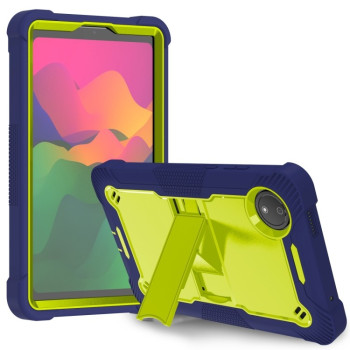 Чохол Silicone Hybrid PC Tablet Case with Holder &amp; Shoulder Strap для Xiaomi Redmi Pad SE 8.7 - Yellow Green + Navy Blue