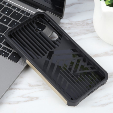 Противоударный чехол Armor Camera Shield для Samsung Galaxy A55 5G - золотой