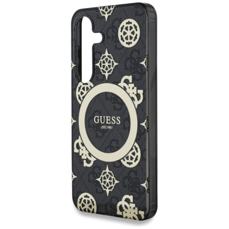 Оригінальний чохол Guess IML Peony On 4G Background MagSafe для Samsung Galaxy S25 - black