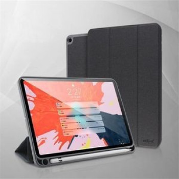 Противоударный чехол-книжка Mutural Litchi Texture на iPad 9/8/7 10.2 (2019/2020/2021) -черный
