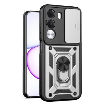 Противоударный чехол Sliding Camshield на Realme C100i / C100x 4G — серебристый