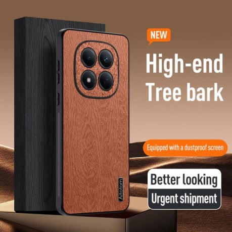 Чехол Tree Bark Leather Shockproof для Redmi Note 15 Pro 4G Global 163.2mm — синий
