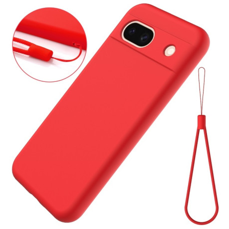 Силиконовый чехол Solid Color Liquid Silicone на Google Pixel 8a - красный