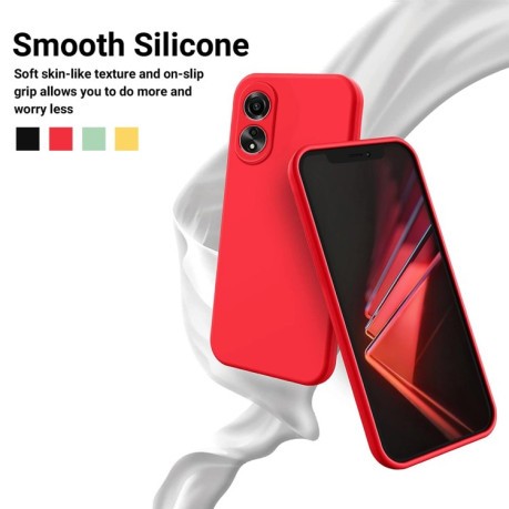 Силіконовий чохол Solid Color Liquid Silicone на OPPO A58 4G - червоний