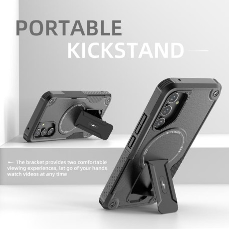 Противоударный чехол MagSafe Holder Armor PC Hybrid для Samsung Galaxy A16 4G / 5G - черный