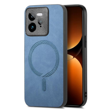 Чехол Retro MagSafe Magnetic PU на Realme GT7 Pro - синий