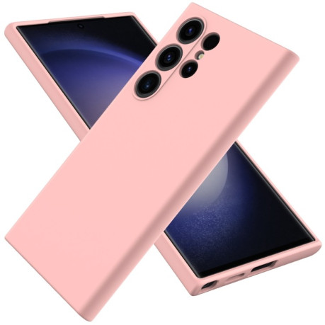 Силиконовый чехол Solid Color Liquid Silicone на Samsung Galaxy S24 Ultra 5G - розовый