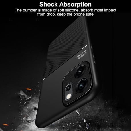 Противоударный чехол Tilt Strip Grain на OPPO Reno14 F 5G- зеленый