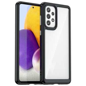 Протиударний чохол Colorful Acrylic Series із кольоровою силіконовою боковиною на Samsung Galaxy A73 5G - чорний