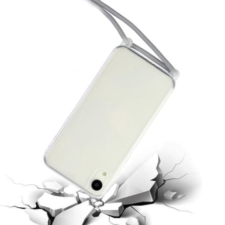 Противоударный чехол Ultra-thin Acrylic with Lanyard для iPhone XR - серый