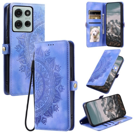 Чехол-книжка Totem Embossed Magnetic Leather для Motorola Moto G75 5G - фиолетовый