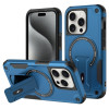 Противоударный чехол MagSafe Holder Armor PC Hybrid для iPhone 15 Pro Max - синий