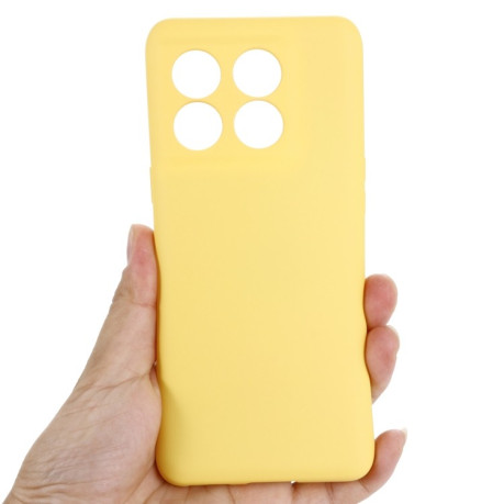 Силиконовый чехол Solid Color Liquid Silicone на OnePlus 10T 5G / ACE Pro - желтый