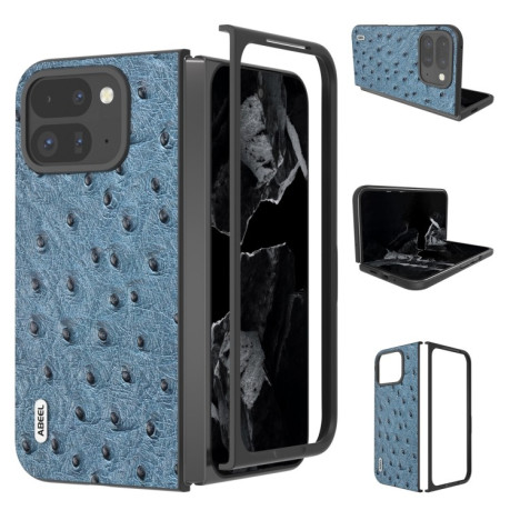 Шкіряний чохол ABEEL Genuine Leather Ostrich Texture для Google Pixel 9 Pro Fold - синій