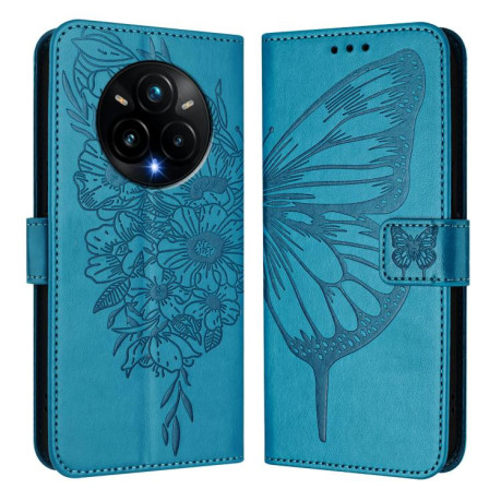 Чохол-книжка Embossed Butterfly для Realme 14 Pro+ - синій