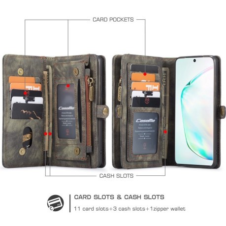 Шкіряний чохол-гаманець CaseMe Samsung Galaxy S20 Plus Crazy Horse Texcture Detachable - чорний