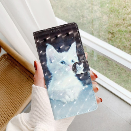 Чехол-книжка 3D Painting для Samsung Galaxy A36 5G - White Cat