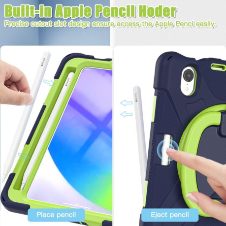 Противоударный чехол Shoulder Strap для iPad mini 6 - сине-зеленый