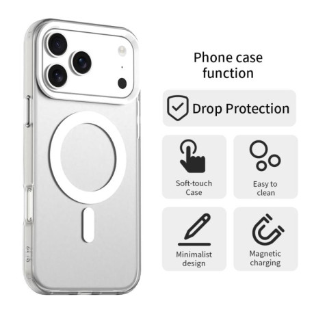Противоударный чехол Candy Magsafe PC Hybrid TPU для iPhone 17 Pro - белый