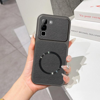 Магнітний чохол Escase Lambskin Series з м'яким покриттям на Infinix Hot 70 4G — чорний