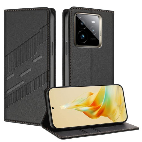 Чехол-книжка Embossed Multi-functional Wallet Retro Leather на Realme GT7 Pro - черный