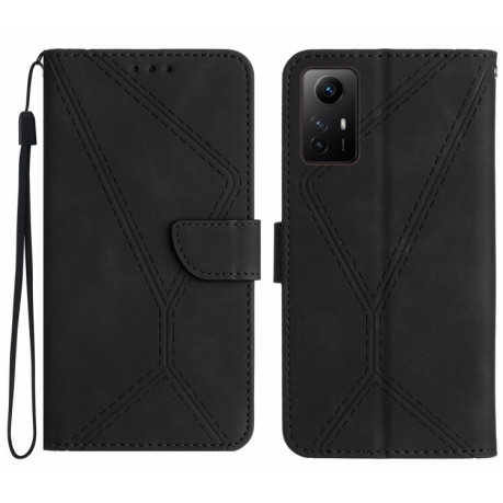 Чохол-книжка Stitching Embossed для Xiaomi Redmi Note 12S - чорний