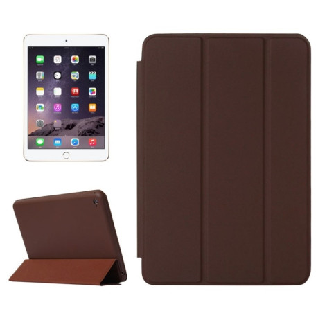 Кожаный чехол-книжка Solid Color на iPad mini 4 - коричневый
