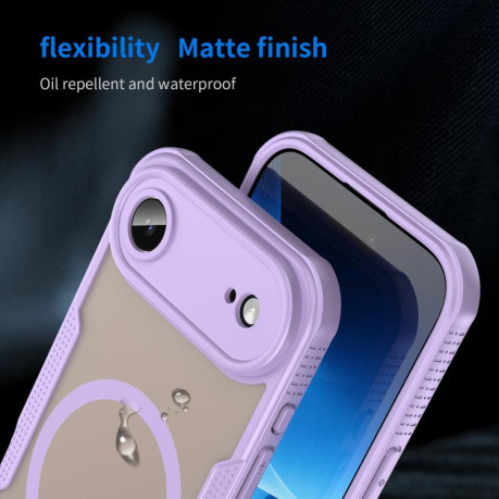 Противоударный чехол Armor Glaze MagSafe Magnetic для iPhone Air - фиолетовый