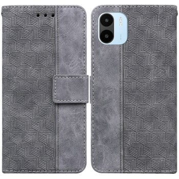 Чехол-книжка Geometric Embossed для Xiaomi Redmi A1/A2 - серый